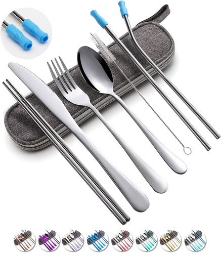 Travel utensils set with case - set,